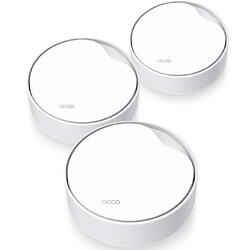 Sistem Wi-Fi Mesh TP-Link Deco X50-PoE(3-pack), Dual-Band AX3000 cu suport PoE, 1 x 2.5 Gbps port + 2 x Gigabit, cu acoperire completa pentru casa, Seamless Roaming, Antivirus, Control Parental si Control Vocal