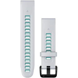 Curea ceas smartwatch Garmin, 20mm, QuickFit, Silicon, Whitestone/Aqua