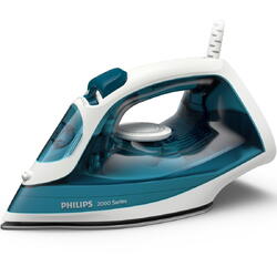 Philips Fier de calcat DST2020/90 Seria 2000, 2000W (240V), debit de abur 25g/min si jet de abur 110g/min, 4 setari de abur, talpa ceramica, sistem anti-picurare, Calc Clean, capacitate rezervor 250ml, albastru inchis