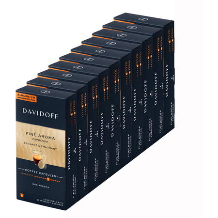 Set 10 x Capsule cafea Davidoff Café Fine Aroma Espresso, 100 capsule x 5.5g, Compatibil sistem Nespresso