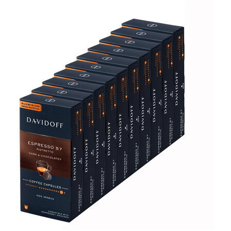Set 10 x Capsule cafea Davidoff Café Espresso 57 Ristretto, 10 capsule x 5.5g, Compatibil sistem Nespresso