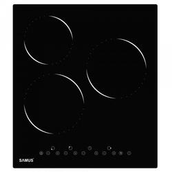 Plita incorporabila vitroceramica Samus PSVE-43BG2, latime 45 cm, 4800 W, 3 zone de gatit, Touch Control, setari putere in 9 trepte, sticla neagra
