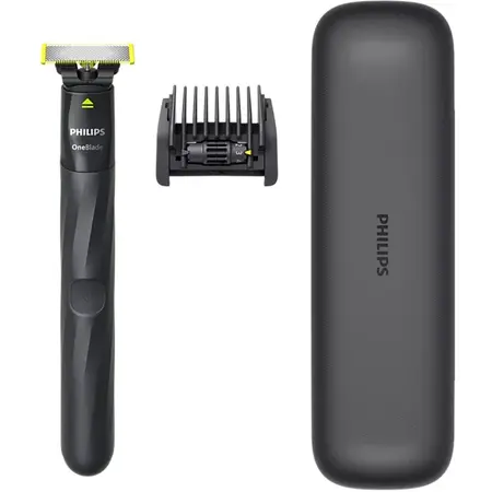 Pachet cadou QP1424/65, Pieptene reglabil 5 in 1, Incarcare completa in 8 ore, Gri carbune