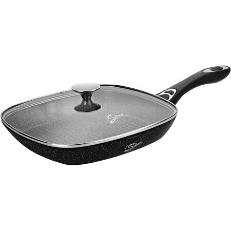 Tigaie Grill antiaderenta cu capac Samus VER283LGPB-28×28 cm