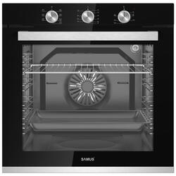 Cuptor Incorporabil Samus SC8170BGTV, 80 l, 7 functii, 2500 W, Clasa energetica A, Grill, Ventilator, Timer mecanic, Negru/Inox