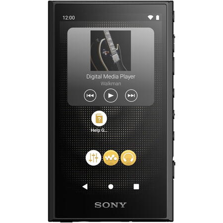 MP4 Player Sony Walkman NW-A306B, Hi-Res Audio, Amplificator S-master HX, Android 12, Ecran HD tactil, Bluetooth 5.0, Wi-Fi ac, USB Type-C, LDAC, 32GB, Autonomie 36 ore, Negru