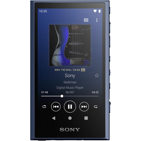 MP4 Player Sony Walkman NW-A306L, Hi-Res Audio, Amplificator S-master HX, Android 12, Ecran HD tactil, Bluetooth 5.0, Wi-Fi ac, USB Type-C, LDAC, 32GB, Autonomie 36 ore, Albastru