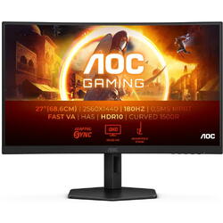 Monitor LED AOC Gaming CQ27G4X Curbat 27 inch QHD VA 0.5 ms 180 Hz HDR