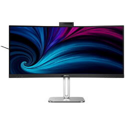 Monitor PhilipsCurbat , 34", VA, WQHD, 120Hz, 4ms, HDR400, FlickerFree, Boxe 5W x 2, Webcam, HA, HDMI, DisplayPort, USB, hub, USC-C, KVM, RJ45, 34B2U6603CH/00, Negru