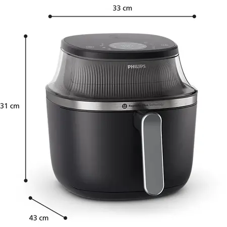 Friteuza cu aer cald NA331/00, RapidAir Plus, 6.2 L, 1700 W, 12 presetari, Negru