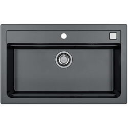 Chiuveta bucatarie Alveus Atrox 40, material compozit, 790x500x200mm, sifon pop-up inclus, Negru