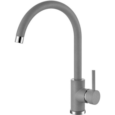 Pachet chiuveta bucatarie Alveus Victoria 10, material compozit, diametru 510mm, adancime 190mm, Gri Concrete + Baterie Kati, sifon inclus, Gri