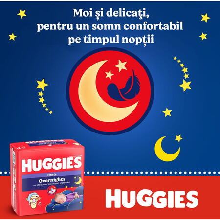 Pachet Scutece chilotel de noapte Huggies Overnights 6, 15-25 kg, 88 buc