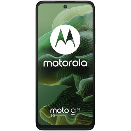 Telefon mobil Motorola Moto g35, Dual SIM, 128GB, 4GB RAM, 5G, Leaf Green