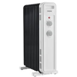 Calorifer electric cu ulei Heinner HOH-M11WH-BK, 11 elementi, 2500 W, 3 setari de temperatura, Termostat ajustabil, Protectie supraincalzire, Alb/Negru