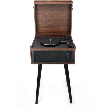 Pick-up stereo Akai ATT-101BT cu difuzoare incorporate, Bluetooth, Retro style, Maro