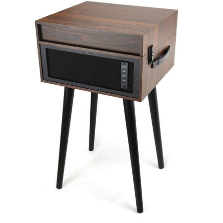 Pick-up stereo Akai ATT-101BT cu difuzoare incorporate, Bluetooth, Retro style, Maro