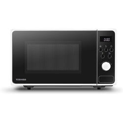 Toshiba Cuptor cu microunde MM2-AM23PFWH, 23 L, 800 W, 8 functii auto, functie blocare copii, front negru, carcasa alba