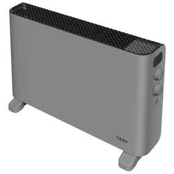 Convector de podea Tesy CN 207 ZF G, 4 optiuni de setare a caldurii: 1000/2000 W + ventilator, termostat, functie turbo, gri