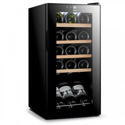 Racitor pentru vin Samus SRV49LMC, 44 l, 15 sticle, Panou control tactil cu afisaj electronic, 4 rafturi din lemn