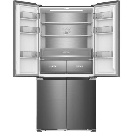 Side by side Samus S4DX-650NFE, 505 litri, clasa E, inaltime 190.2 cm, Full No Frost, Multi Climate System, Slot-in, afisaj LCD, lumina interioara LED, picioare reglabile, argintiu