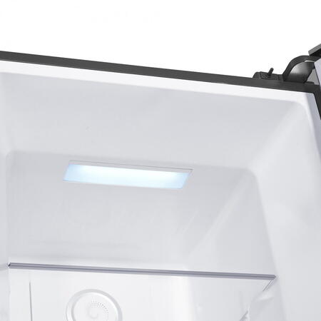 Congelator Samus SCXE346NFE, 274 L, Full No Frost, Multi Air Flow System, Afisaj Led, 3 rafturi din sticla, 3 sertare + 1 sertar Jumbo Box, Clasa energetica E, H 185 cm, Inox/ Argintiu