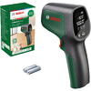 Termodetector Bosch UniversalTemp 06036831Z0, tehnologia sa cu laser cu infrarosu are un domeniu vast de masurare de la -30 °C pâna la +500 °C, afisaj retroiluminat lizibil