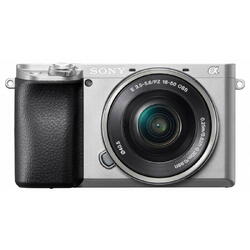 Aparat foto Mirrorless Sony Alpha A6100, 24.2MP, 4K, Silver + Obiectiv 16-50mm