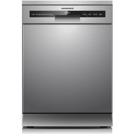 Masina de spalat vase Heinner HDW-FSM60714AXD+++, 14 seturi, 7 programe,  60cm, Auto-Door opening, Display LED, Aquastop, Clasa D, Inox
