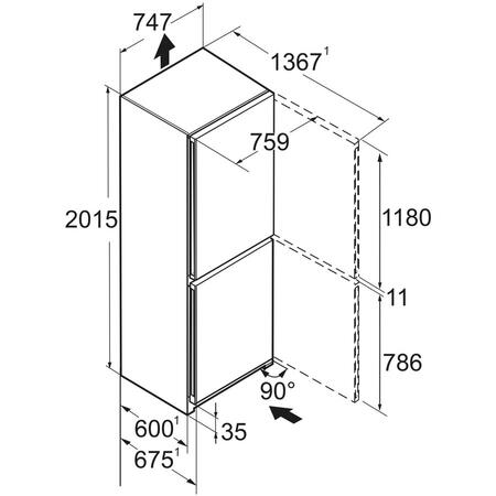 Combina frigorifica Liebherr CBNbsc 778i, Peak, 473 l, No Frost, BioFresh, H 201.5 cm, Clasa C, BlackSteel