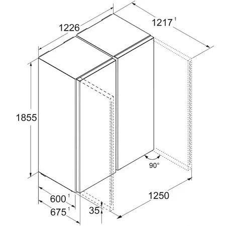Combina frigorifica Side by Side Liebherr XRFsf 5240 Plus, EasyFresh, NoFrost, 676 l, Display tactil, IceTower, VarioSpace, Clasa D, SteelFinish