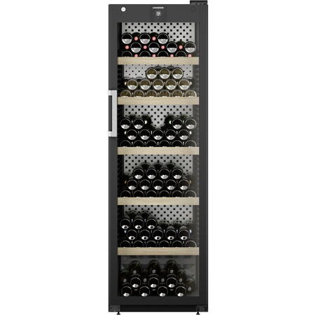 Vitrina pentru vinuri Liebherr WPbli 5231 GrandCru Selection 229 sticle, Clasa F, Rafturi lemn, Control electronic Display, H 188.4 cm, 443 l, Negru