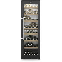 Vitrina pentru vinuri Liebherr WPbsi 5252 Vinidor, 368 l, 155 sticle, Clasa F, 185.4 cm, BlackSteel