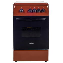 Aragaz NobelTek NLT 5601M/G1, Gaz, 4 arzatoare, Dispozitiv siguranta plita si cuptor, 50 x 60 cm, Maro