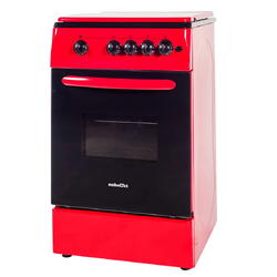 Aragaz NobelTek NLT 5602R/G1, Gaz, 4 arzatoare, Dispozitiv siguranta plita si cuptor, Aprindere electrica, 50 x 60 cm, Rosu