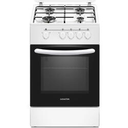 Aragaz Nobeltek NLT 5551A/G1, Gaz, 4 arzatoare, Siguranta plita si cuptor, Echipat cu diuze GPL, Diuze GN de schimb, 50 cm, Alb