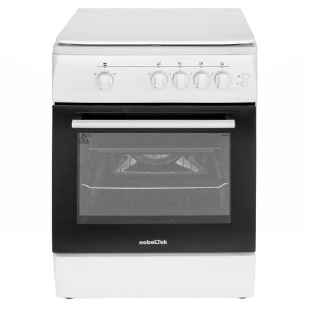 Aragaz NobelTek NLT 6603A/G1, Gaz, Grill, Aprindere electrica, Iluminare cuptor, 60 x 60 cm, Alb