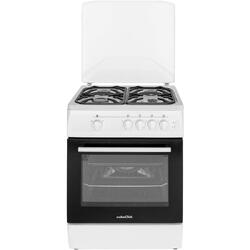 Aragaz NobelTek NLT 6603A/G1, Gaz, Grill, Aprindere electrica, Iluminare cuptor, 60 x 60 cm, Alb