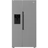 Side by side Beko GN162340XBN , 578 l, NeoFrost Dual Cooling, HarvestFresh, Compresor inverter, Clasa E, H 179 cm, Inox Look