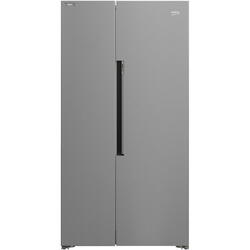 Side by side Beko GN163141XBN, 593 l, NeoFrost Dual Cooling, HarvestFresh, Compresor inverter, Clasa E, H 179 cm, Inox Look