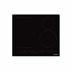 Plita incorporabila Heinner HBHI-M4ZB1FXSMTC, Inductie, 4 zone de gatit, Bridge, Boost, Slim, Control touch, Timer, Protectie copii, Indicator caldura reziduala, 60 cm, Negru