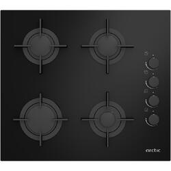 Arctic Plita incorporabila ARSGN64125S, gaz, 4 arzatoare, dispozitiv de siguranta plita, gratare fonta, Negru