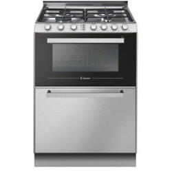 Aragaz electric / gaz Candy TRIO4GXNT/1, 4 arzatoare gaz, cuptor electric 40 litri, 4 functii, dispozitiv siguranta plita, latime 60 cm + masina de spalat vase, 6 seturi, clasa F, 5 programe, argintiu