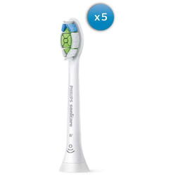 Rezerve Philips Sonicare Optimal White HX6065/10, pachet de 5 capete de periere standard, click-on, sincronizarea modurilor BrushSync, alb