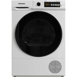 Uscator de rufe cu pompa de caldura Heinner HHPD-V8T2KA++, Capacitate 8kg, Clasa  A++, 15 programe, Display LED, Program Baby Care, Functie anti-sifonare, Lumina cuva, Blocare acces copii, Alb