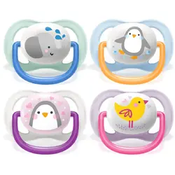 Philips Set suzete Avent Ultra Air Girl 0m+, SCF080/11, mov/roz