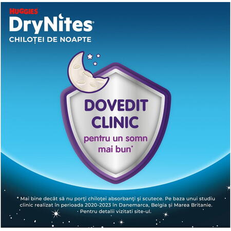 Scutece chilotel pentru noapte Huggies DryNites 8-15 yrs, Boy, 27-57kg, 9 buc
