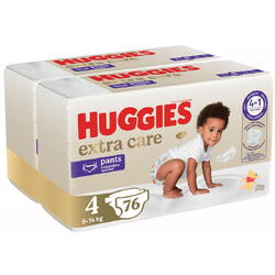 Pachet Scutece chilotel Huggies Extra Care 4, 9-14 kg, 76 buc