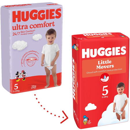 Scutece Huggies Ultra Comfort Mega UNISEX 5, 11-25 kg, 116 buc