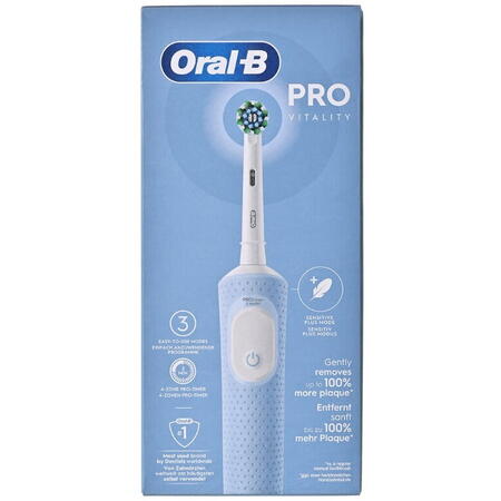 Periuta de dinti electrica Oral-B Vitality Pro, Curatare 3D, 3 programe, 1 capat, Albastru